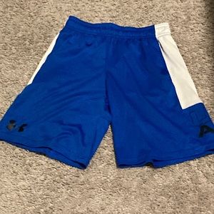 Under armour youth small blue shorts